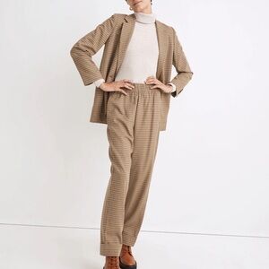 Madewell Huston Pull-On Tapered Pants in Plaid brown and green size small